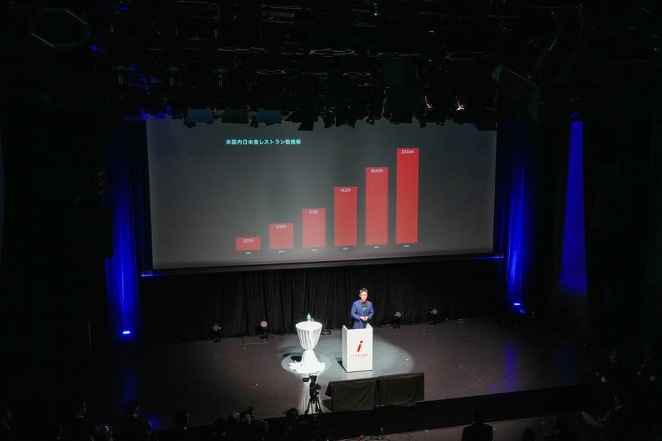 Miyazaki discusses iichiko’s global value during a video presentation.