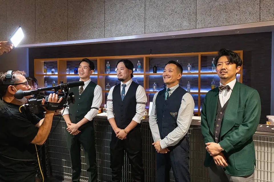 : Tsunetaka Imada (Angel’s Share), Atsushi Nakayama (Angel’s Share), Shingo Gokan (SG Group founder), Takuma Watanabe (Martiny’s owner-bartender)