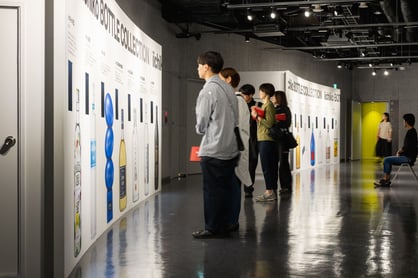 The “Get to know iichiko” area exhibited different iichiko bottles and enlarged photos of them to convey the design philosophy behind their characteristic designs.