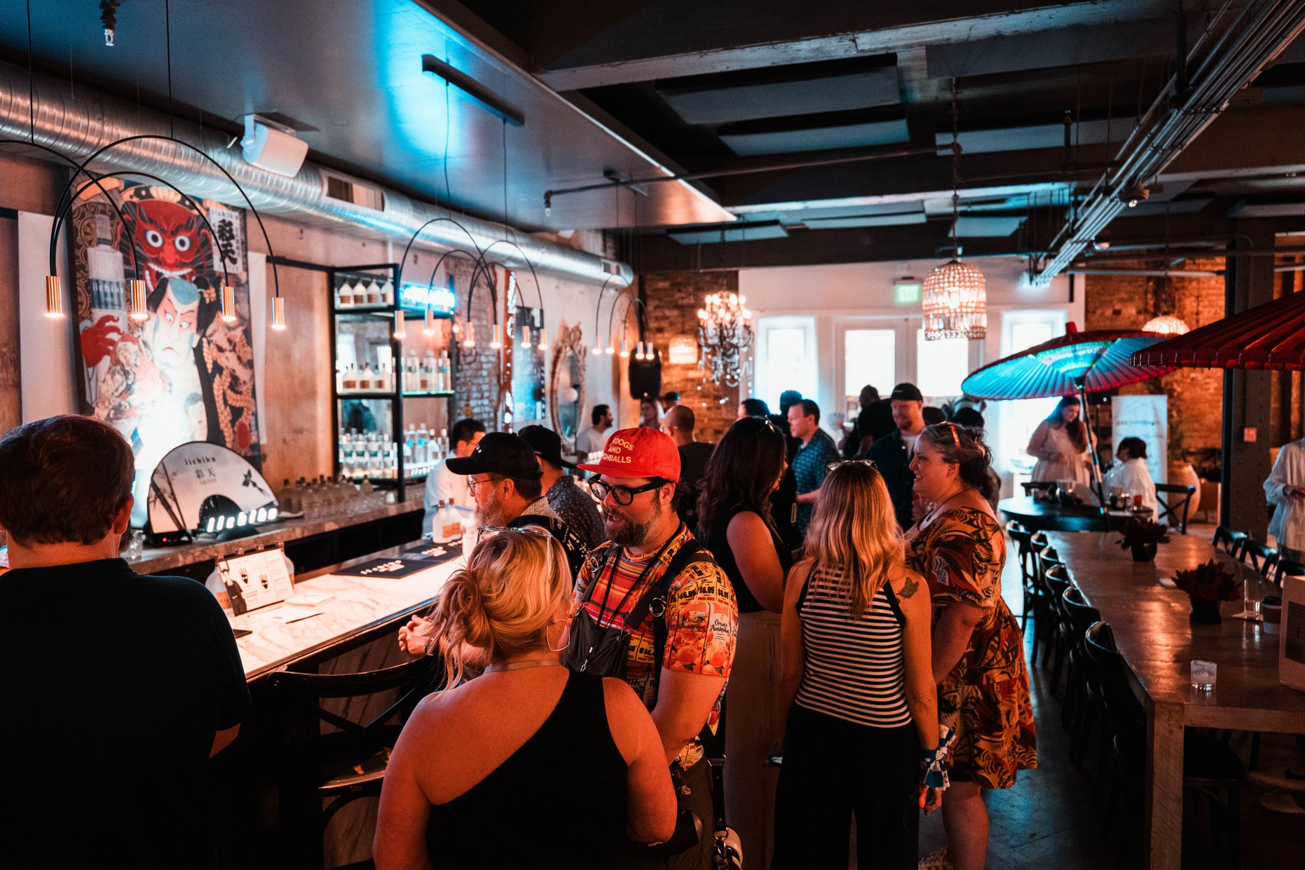 At the iichiko pop-up bar venue, bustling every day with attendees enjoying cocktails made with iichiko