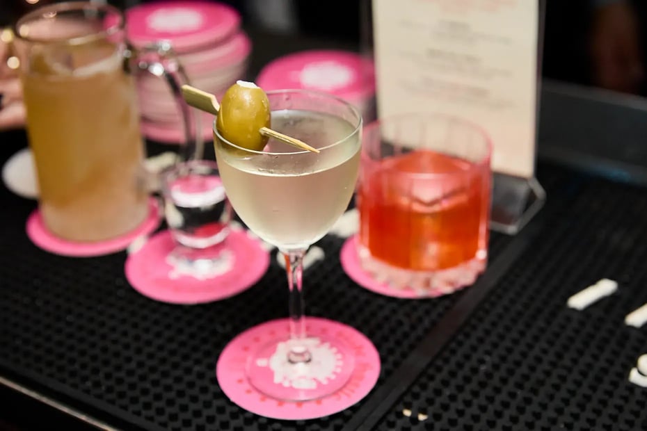 A 28 Martini made with iichiko Saiten, served by Side Hustle