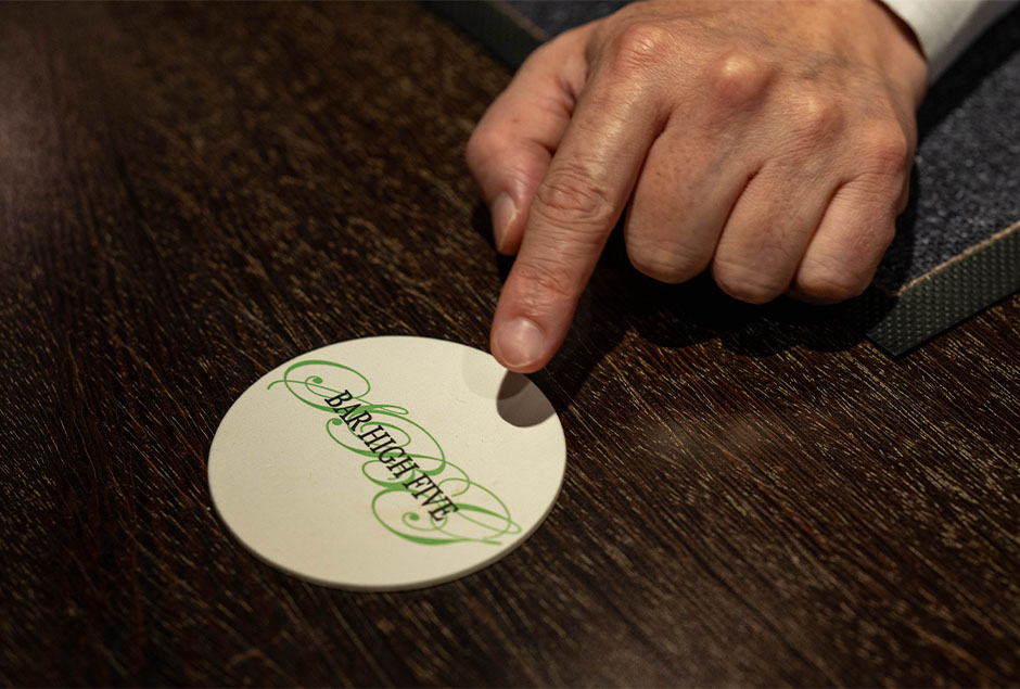 JA Bar High Five coaster