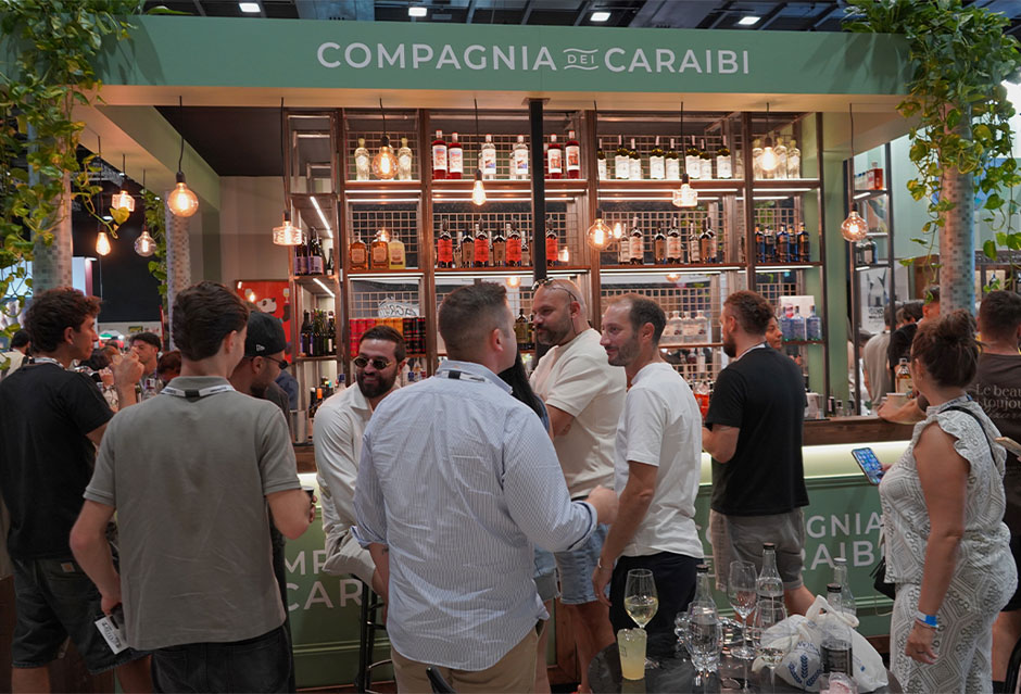 The Compagnia dei Caraibi booth at the Roma Bar Show.